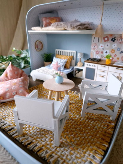 Medium Dollhouse in a Suitcase, Spring Blossom, Miniature furniture in 1:12 scale, Maileg mouse house