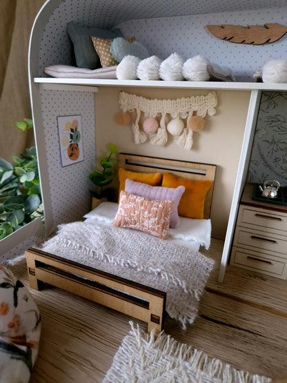 Large Dollhouse in a Suitcase, Sunny Horizon, Miniature furniture in 1:12 scale, Maileg mouse house