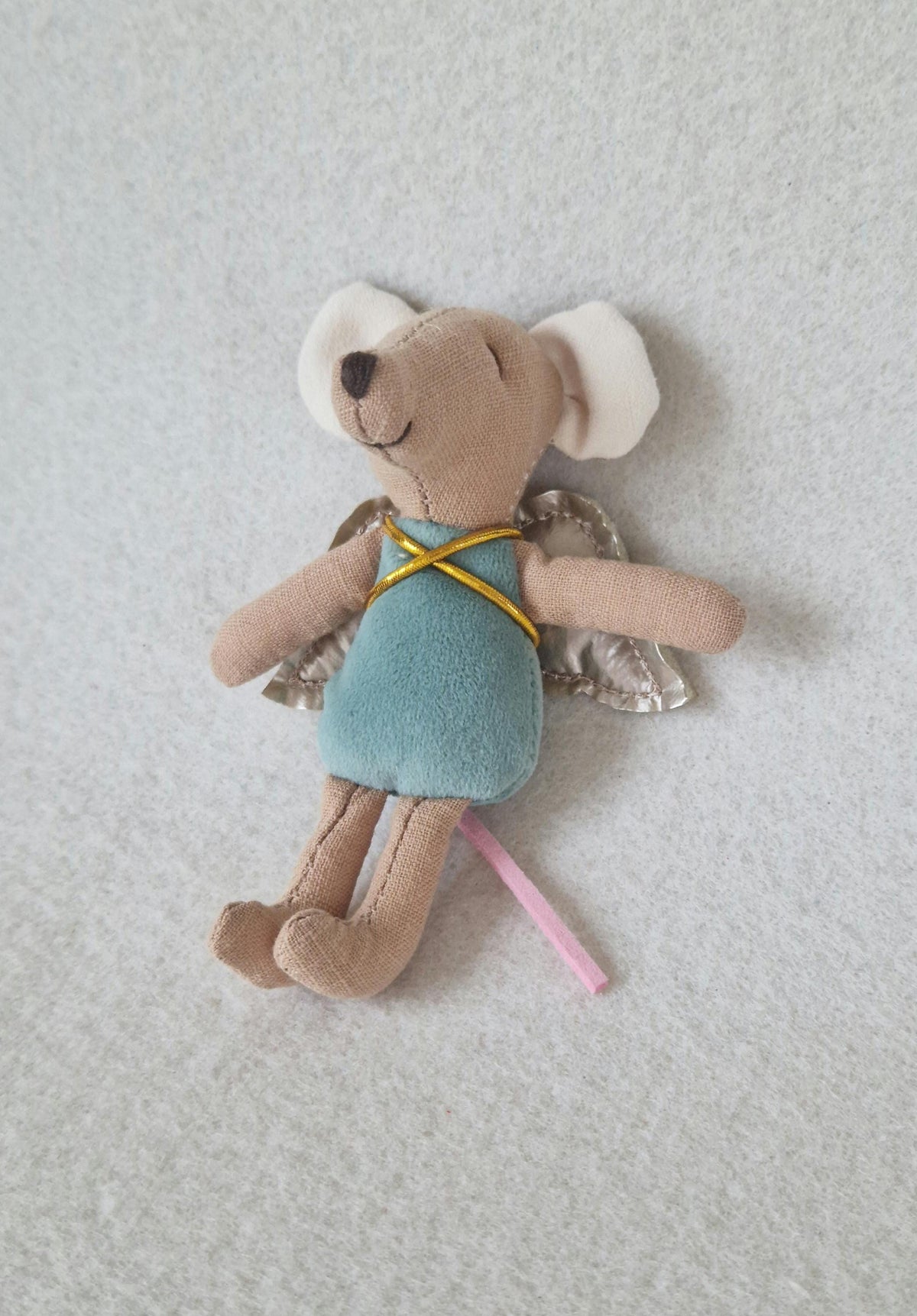 Small Fairy Mouse Doll with Wings, 11 cm, handmade fabric doll – photo 2
