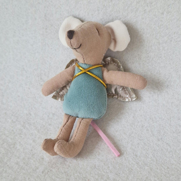 Small Fairy Mouse Doll with Wings, 11 cm, handmade fabric doll – photo 2