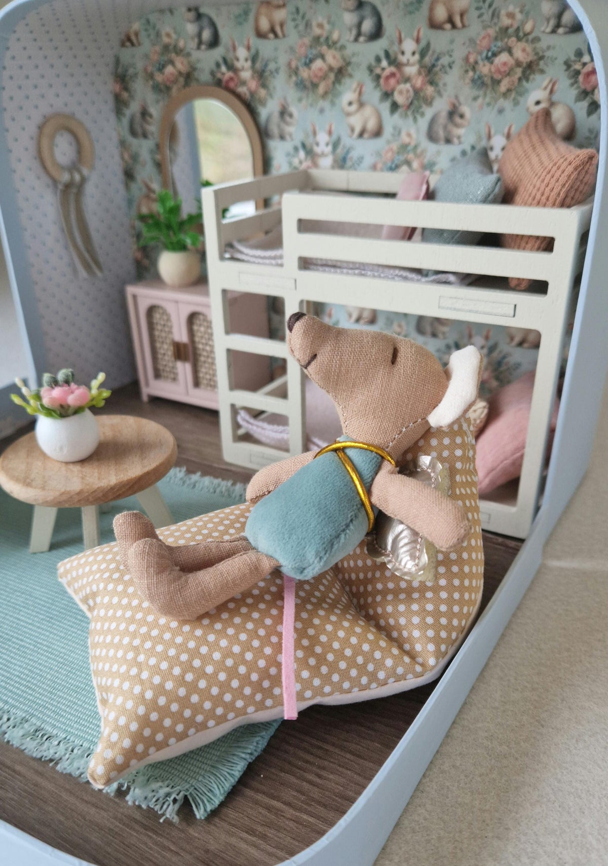Small Fairy Mouse Doll with Wings, 11 cm, handmade fabric doll – photo 7