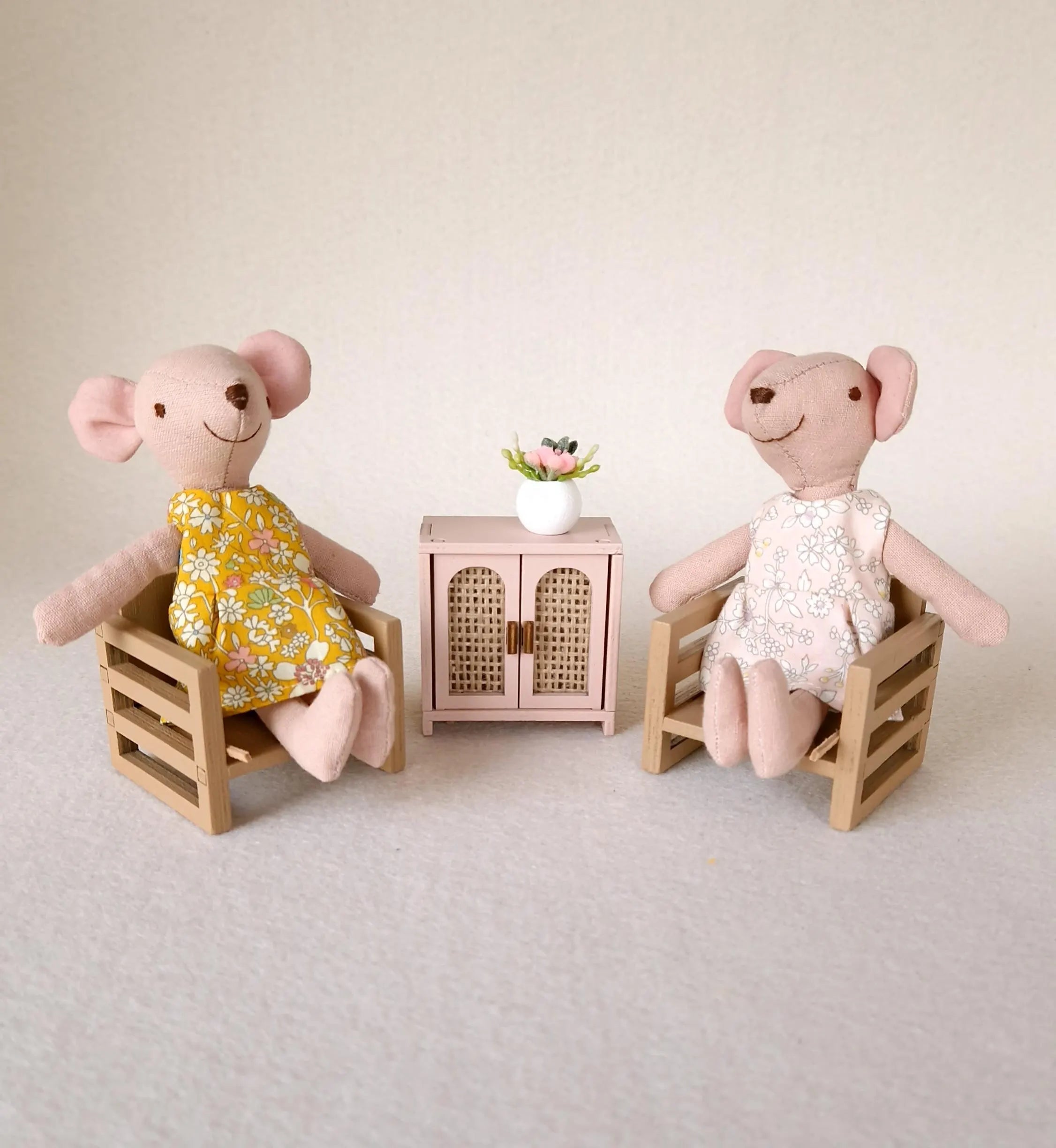 Mouse Dolls, Handmade Fabric Dolls