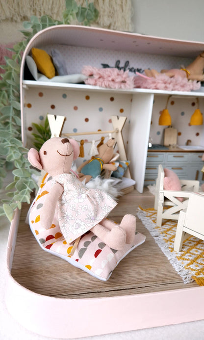 Cozy Pastel Home - Large Dollhouse in a Suitcase
