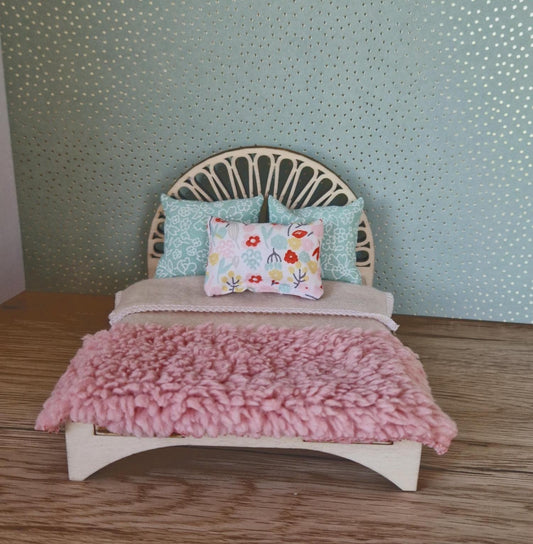 DIY Miniature Art Deco Bed – Wooden Doll Furniture for Maileg