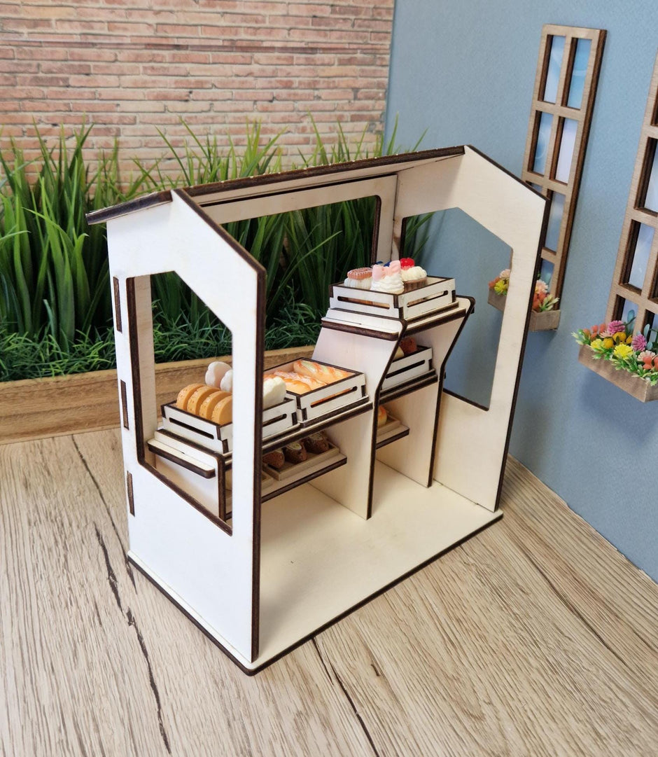 Miniatur-Bäckereistand zum Selberbauen – Möbel aus Holz (Maileg) & Rollenspielset