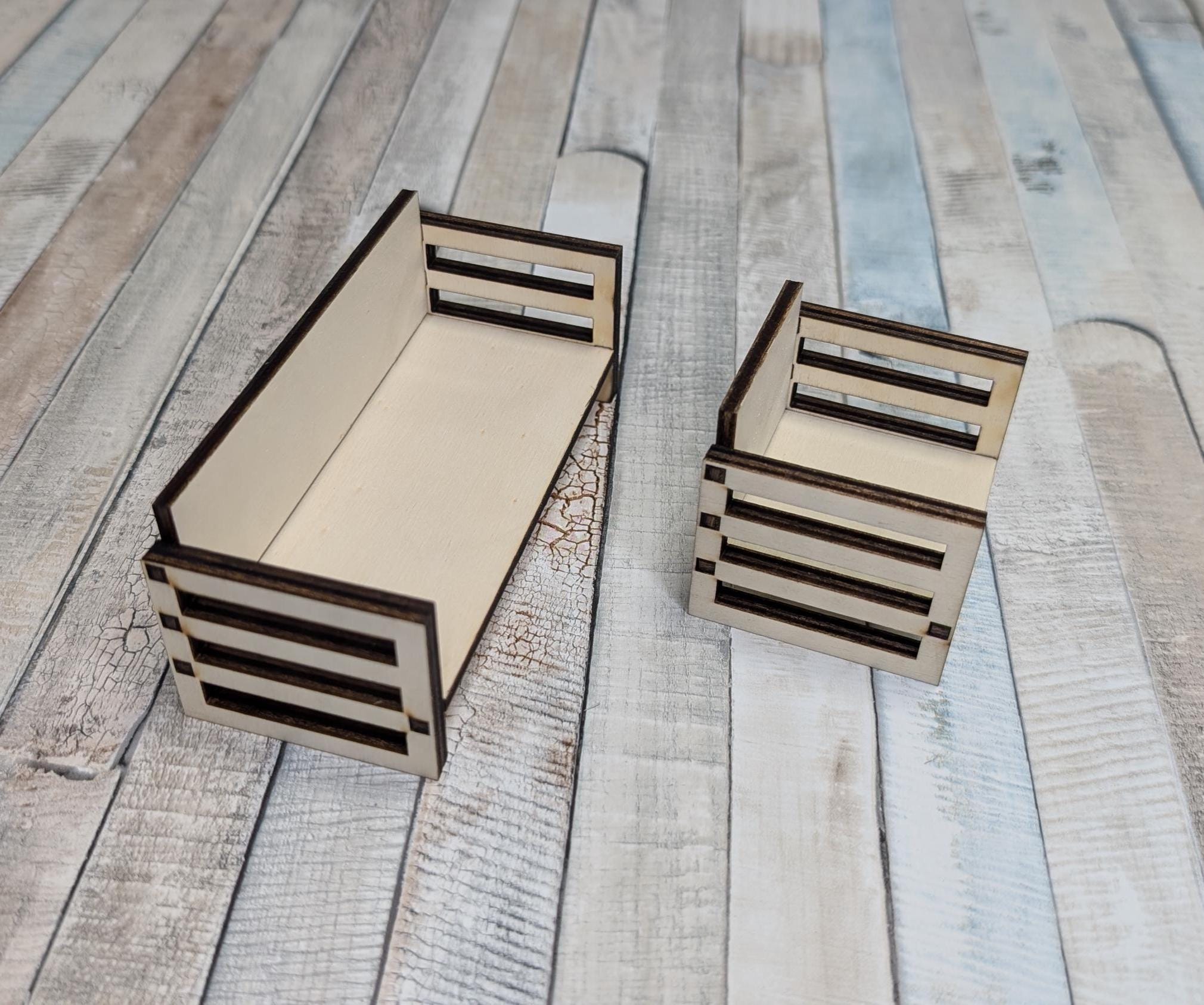 DIY Scandinavian Miniature Sofa Set – Modern Wooden Furniture for Maileg & Dollhouse Play