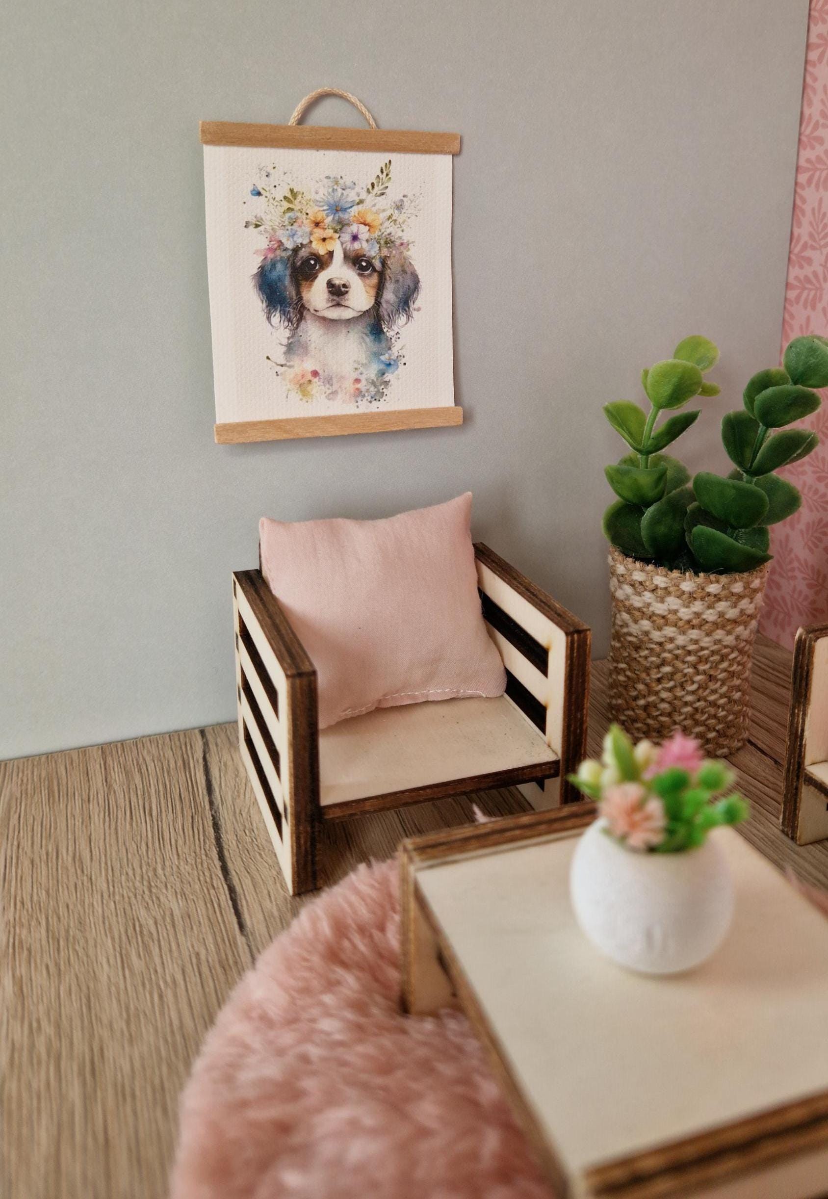 DIY Scandinavian Miniature Sofa Set – Modern Wooden Furniture for Maileg & Dollhouse Play