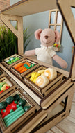 Selbstgebauter Miniatur-Bauernmarktstand