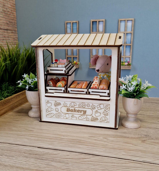 DIY Miniature Bakery Stall – Wooden Maileg Furniture & Pretend Play Kit