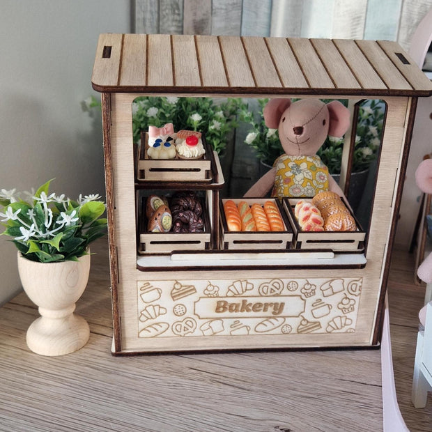 Miniature Bakery Stall, handmade 1:12 miniature