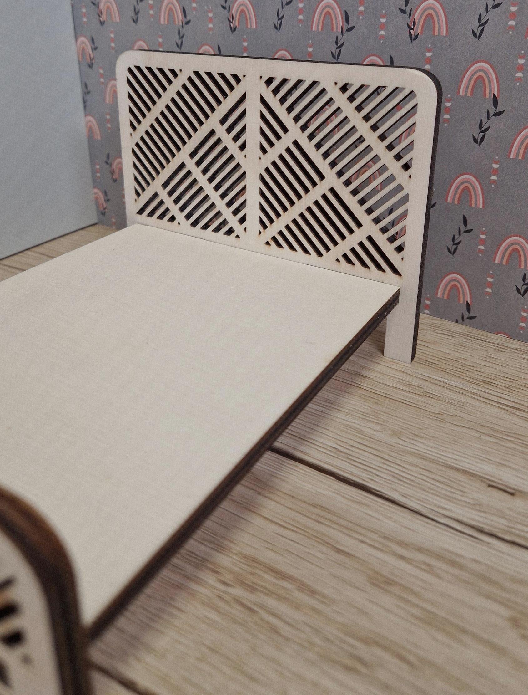 DIY Diagonal Bed – Miniature Wooden Dollhouse Bed