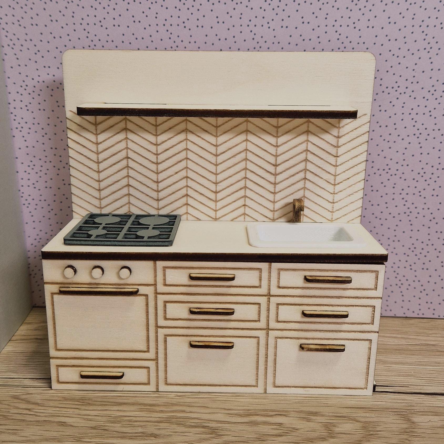 DIY-Miniaturküchenset mit Backofen – Holzmöbel für Maileg & Puppen