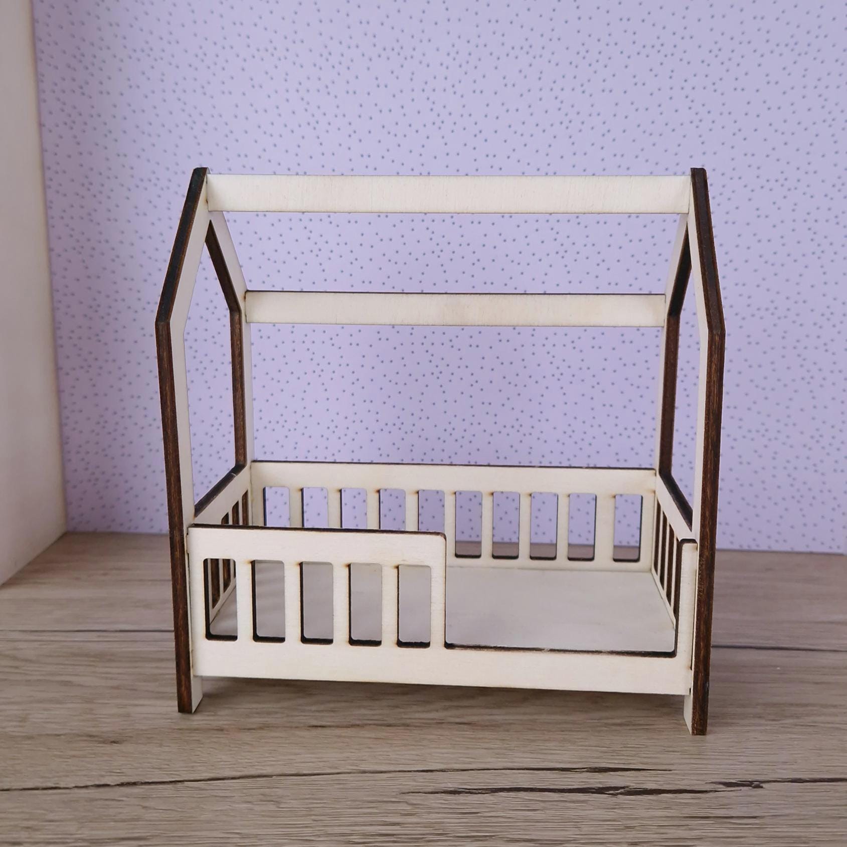 DIY Miniature Playhouse Bed – Wooden Dollhouse Bed for Maileg & Dolls