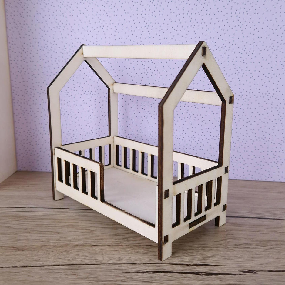 DIY Miniature Playhouse Bed – Wooden Dollhouse Bed for Maileg & Dolls