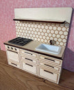 DIY Hexagon Dollhouse Kitchen – Clean Modern Design
