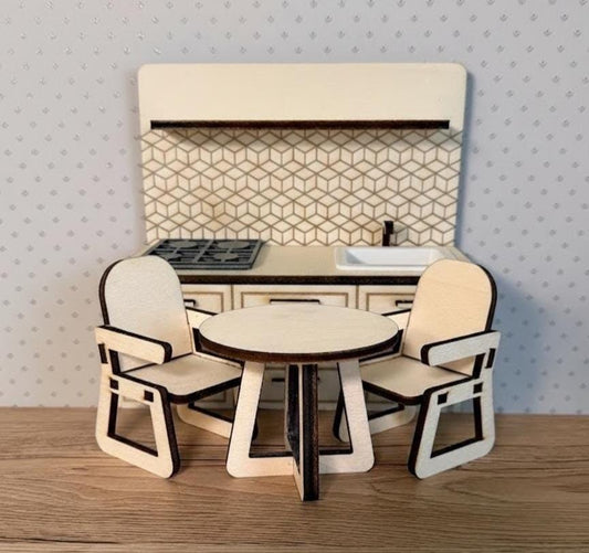 DIY Japandi Mini Dining Set – Minimalist Wooden Furniture for Maileg & Dolls