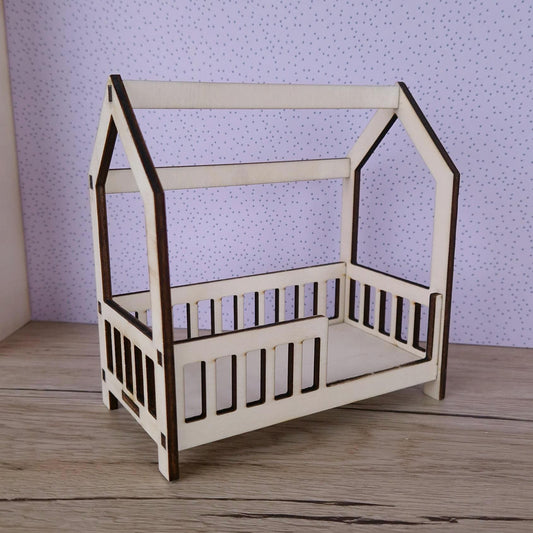 DIY Miniature Playhouse Bed – Wooden Dollhouse Bed for Maileg & Dolls