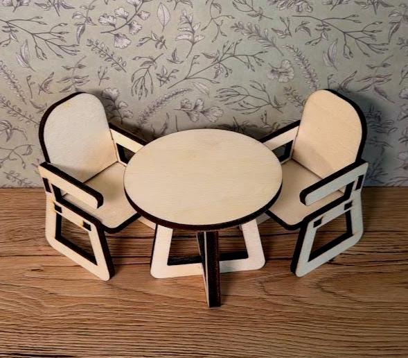 DIY Japandi Mini Dining Set – Minimalist Wooden Furniture for Maileg & Dolls