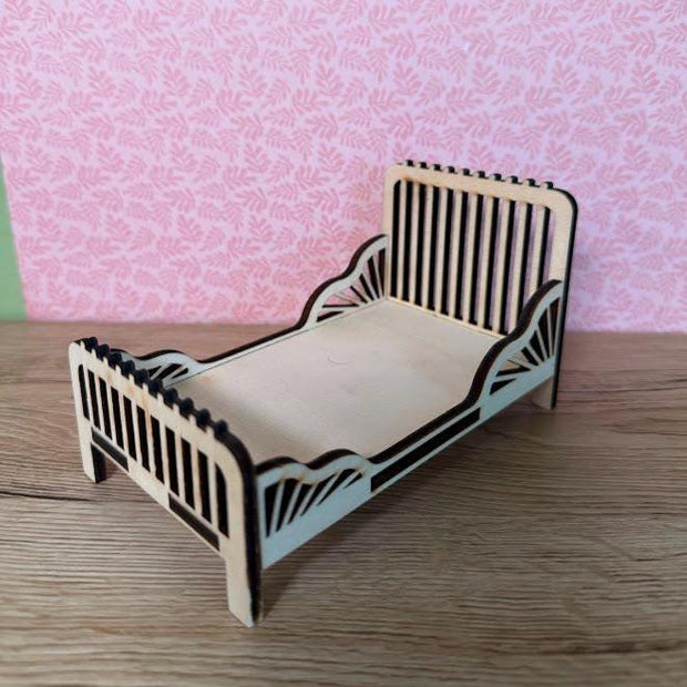DIY Vintage Art Nouveau Miniature Bed – Wooden Furniture for Maileg & Dolls