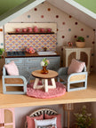 Miniature Kitchen with Hand-Painted Backsplash – Light Blue, handmade 1:12 miniature – photo 8