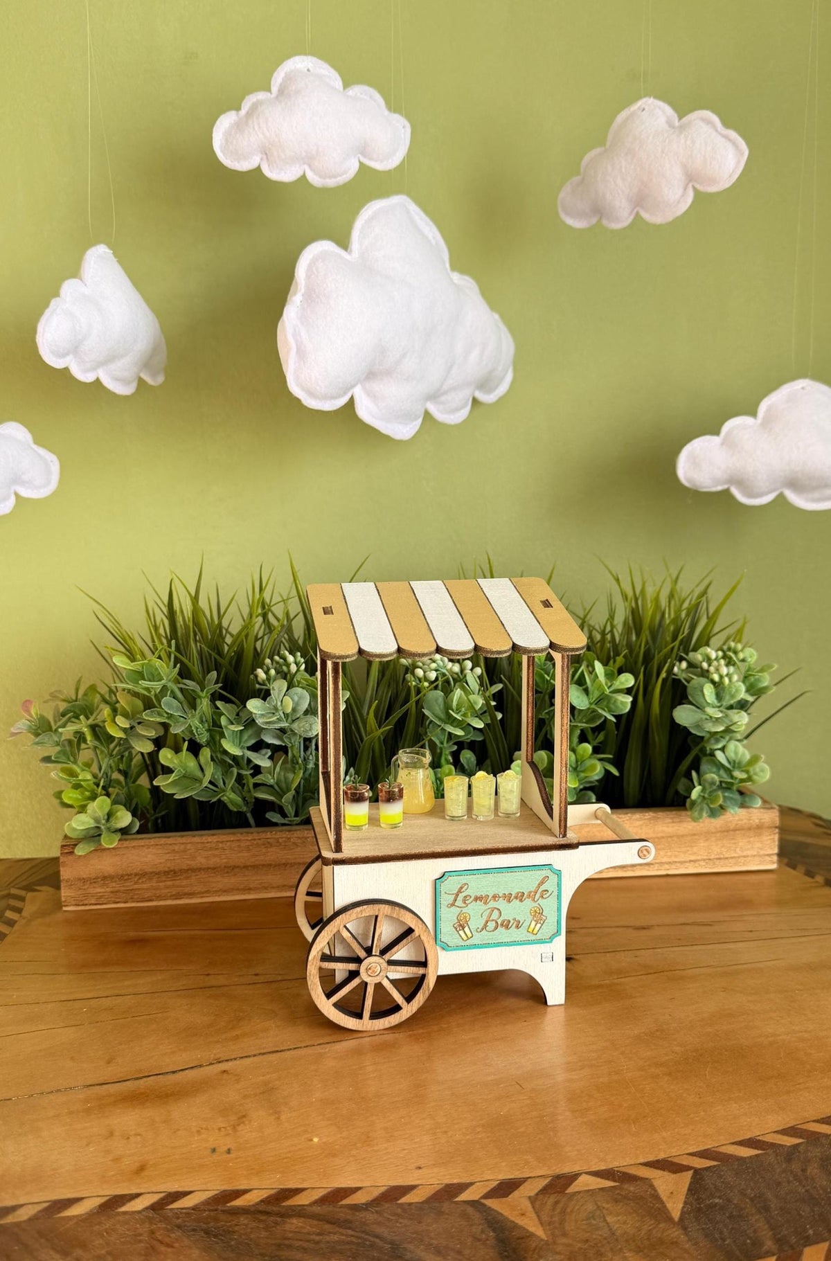Miniature Lemonade Stand – Rolling Market Cart, handmade 1:12 miniature – photo 8