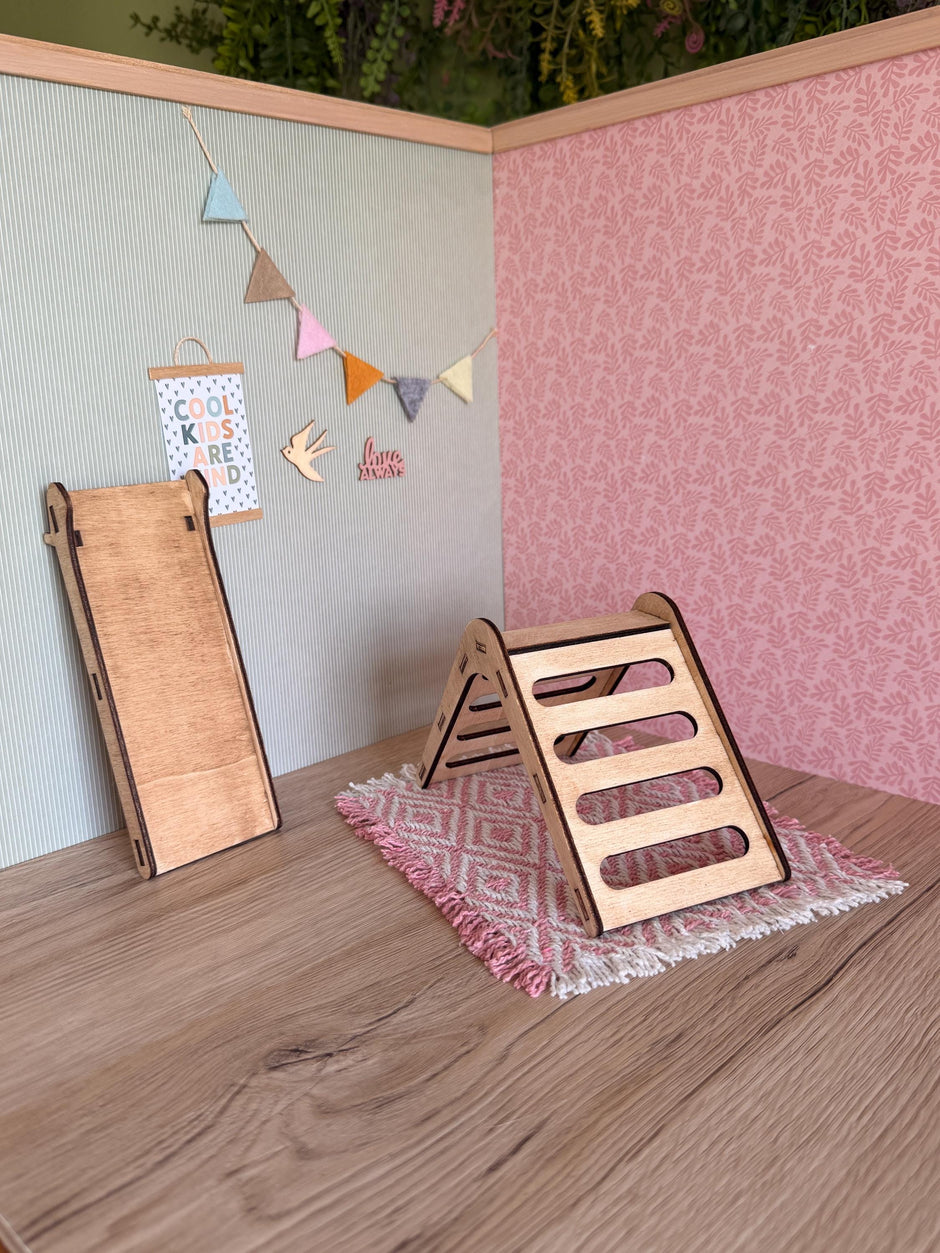 Miniature Pikler Triangle with Slide, handmade 1:12 miniature – photo 5