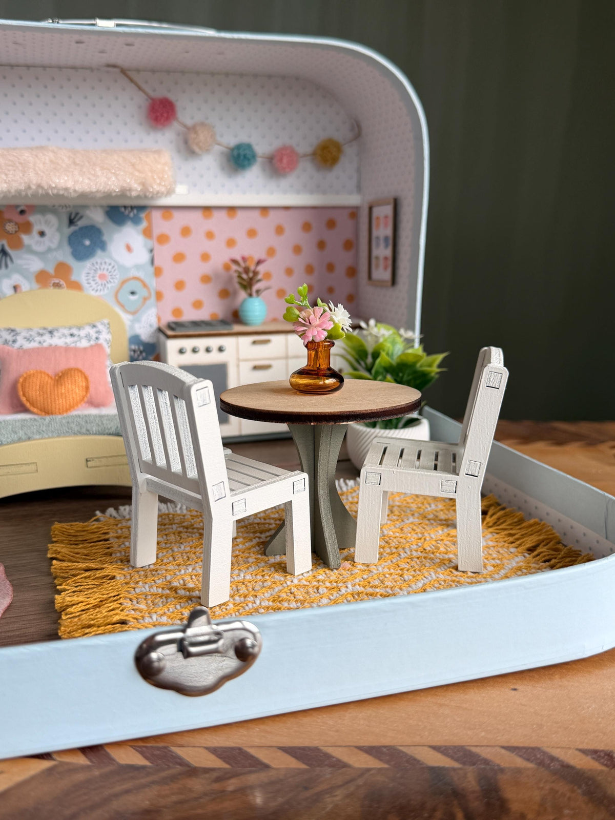 Happy Nest – Medium Suitcase Dollhouse, handmade in Slovenia – photo 2