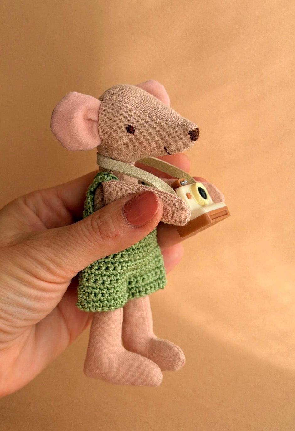 Pip – handmade fabric mouse doll, 13 cm – photo 3