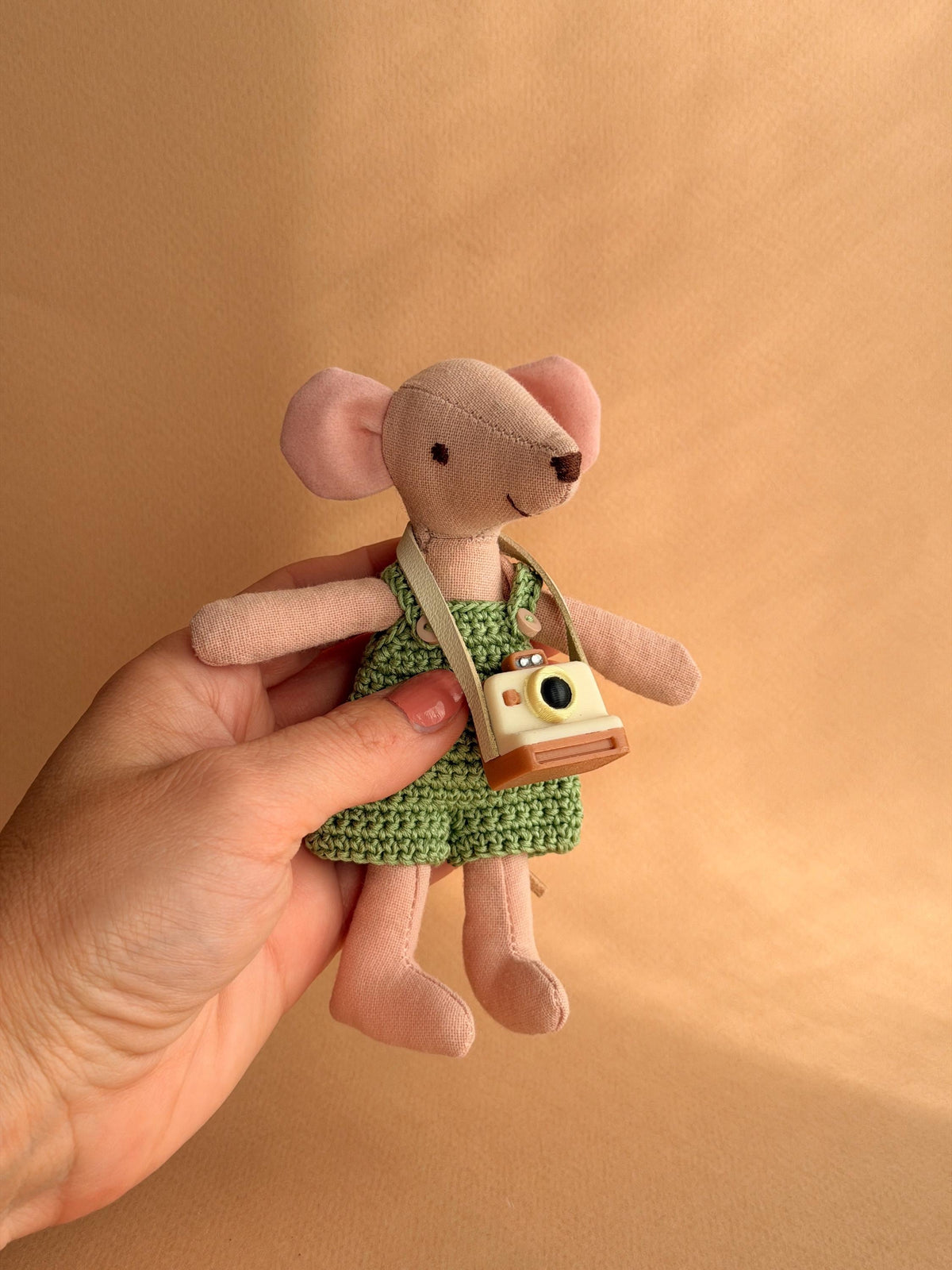 Pip – handmade fabric mouse doll, 13 cm – photo 10