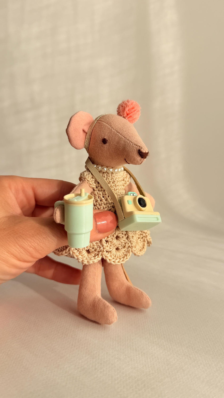 Ballerina Mouse – Fabric Doll, 13 cm – photo 9
