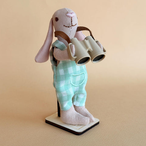 Benjamin fabric rabbit doll, 13 cm, handmade in Slovenia