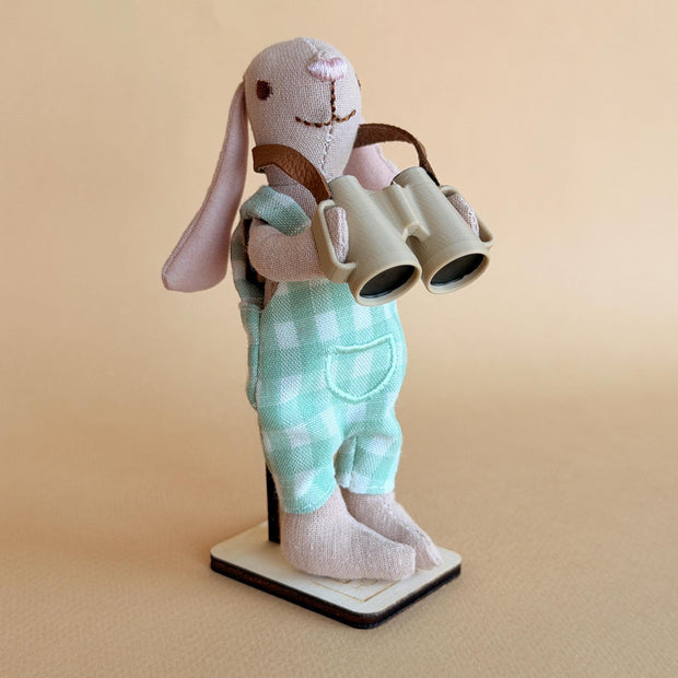Benjamin fabric rabbit doll, 13 cm, handmade in Slovenia