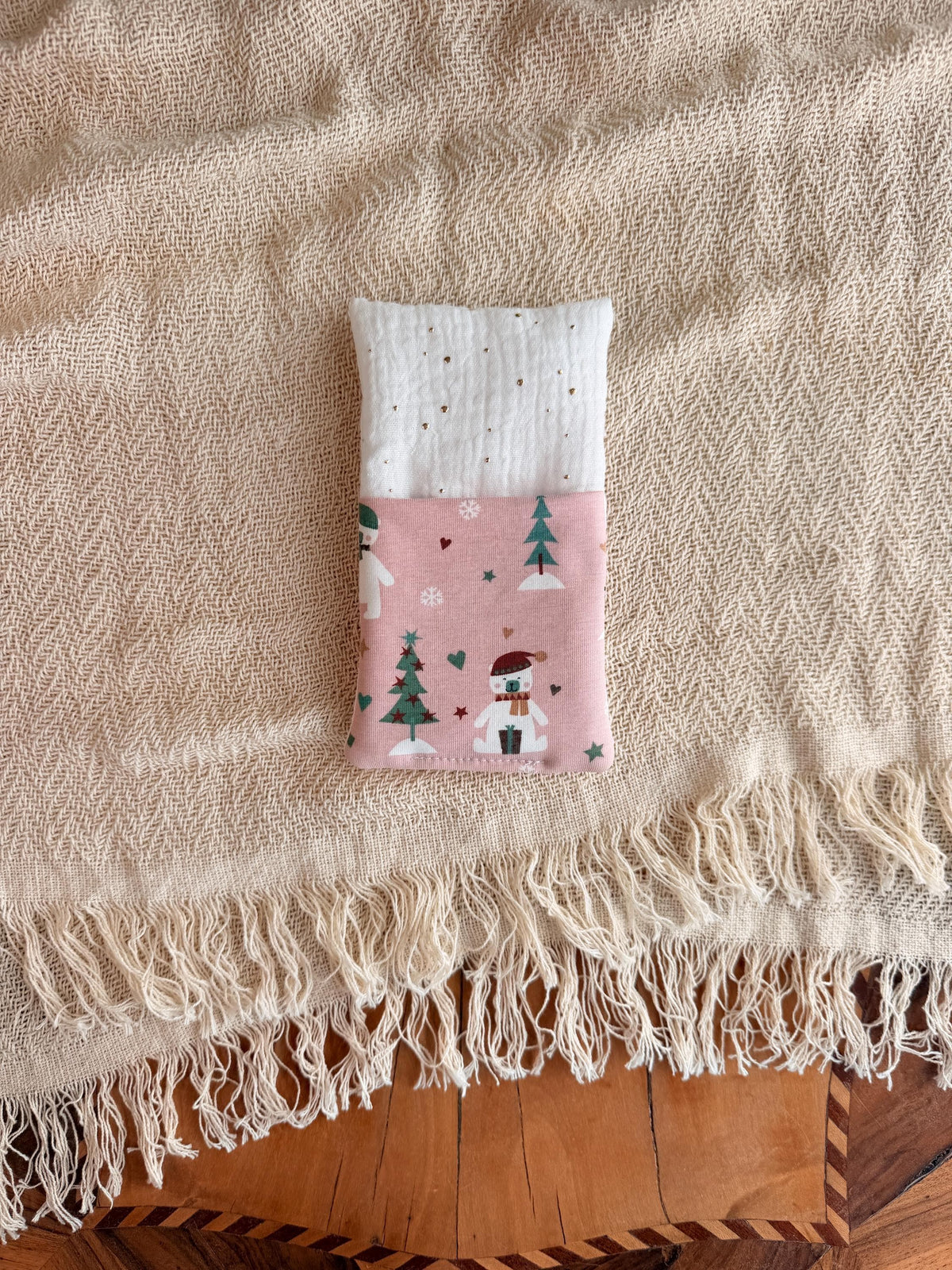 Christmas Sleeping Bag – White & Green with Light Pink – photo 5